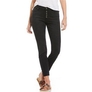 Free People Reagan Button Front Skinny Jeans